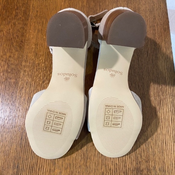 Soludos Women's Hazel Sandals 5.5 Sand Mid Height Heel Wedding Cocktail‎ Travel - Picture 9 of 16
